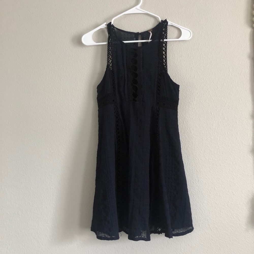Free people navy black lace dress size 0